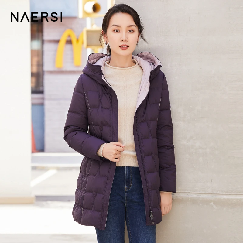 娜尔思防寒优雅显瘦一手长女款秋冬季百搭轻羽绒服NR00159R7