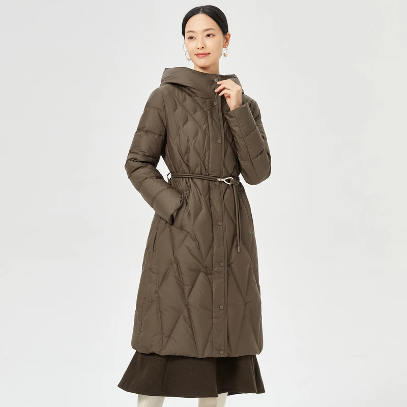 【好羽绒】娜尔思时尚气质纯色连帽羽绒服冬装保暖外套NR00565D5