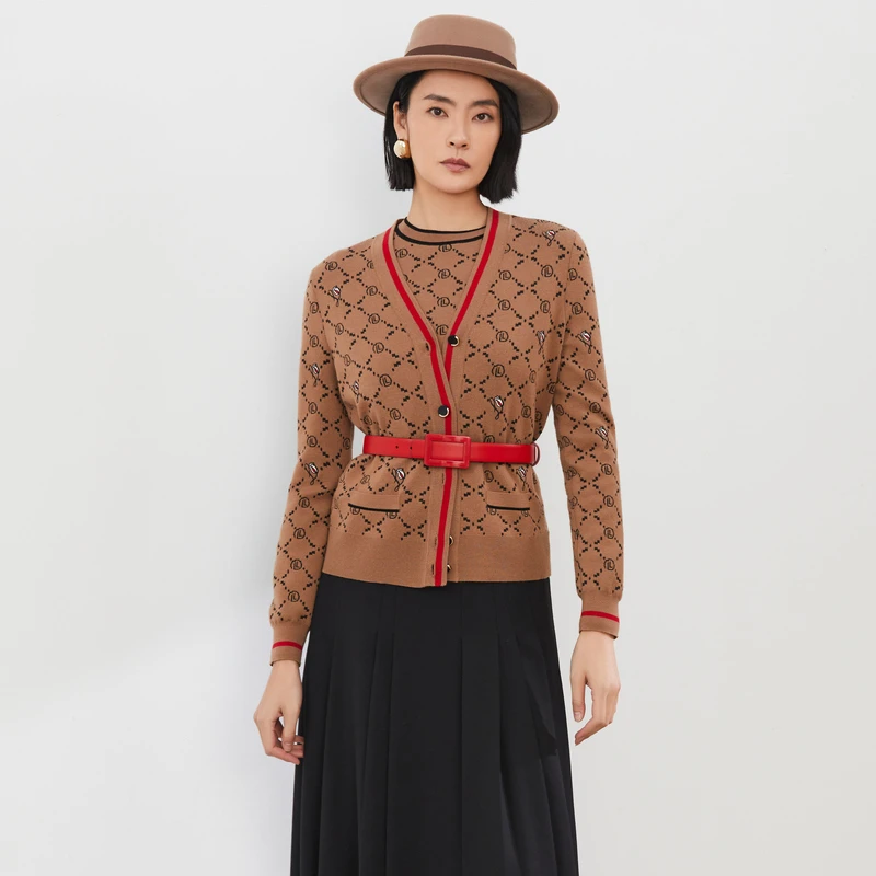 娜尔思小香风气质时尚毛衣针织衫修身复古优雅经典LC00436E2