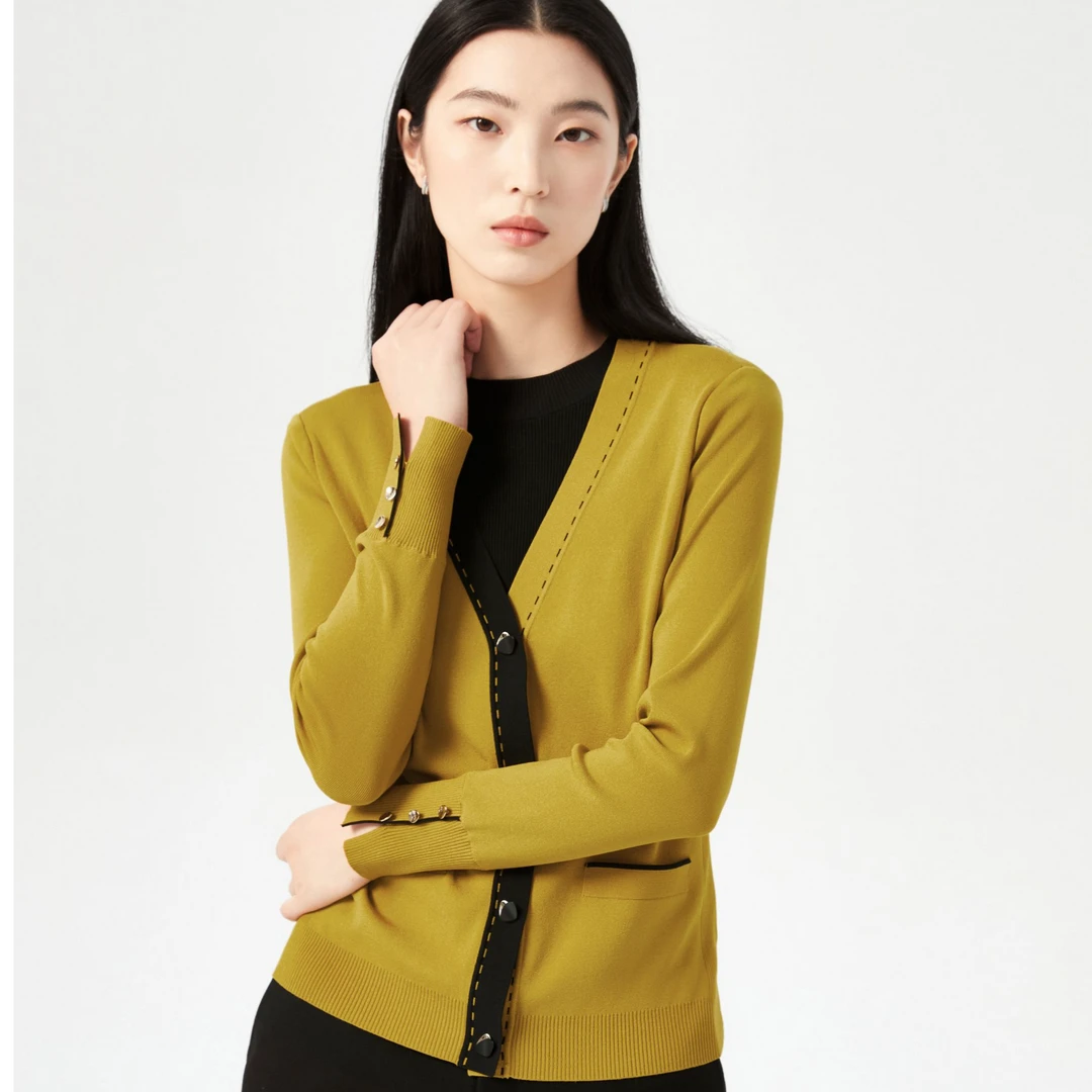 【雅丹风】娜尔思百搭女秋冬新款假两件通勤长袖毛针织衫LZ02807E3