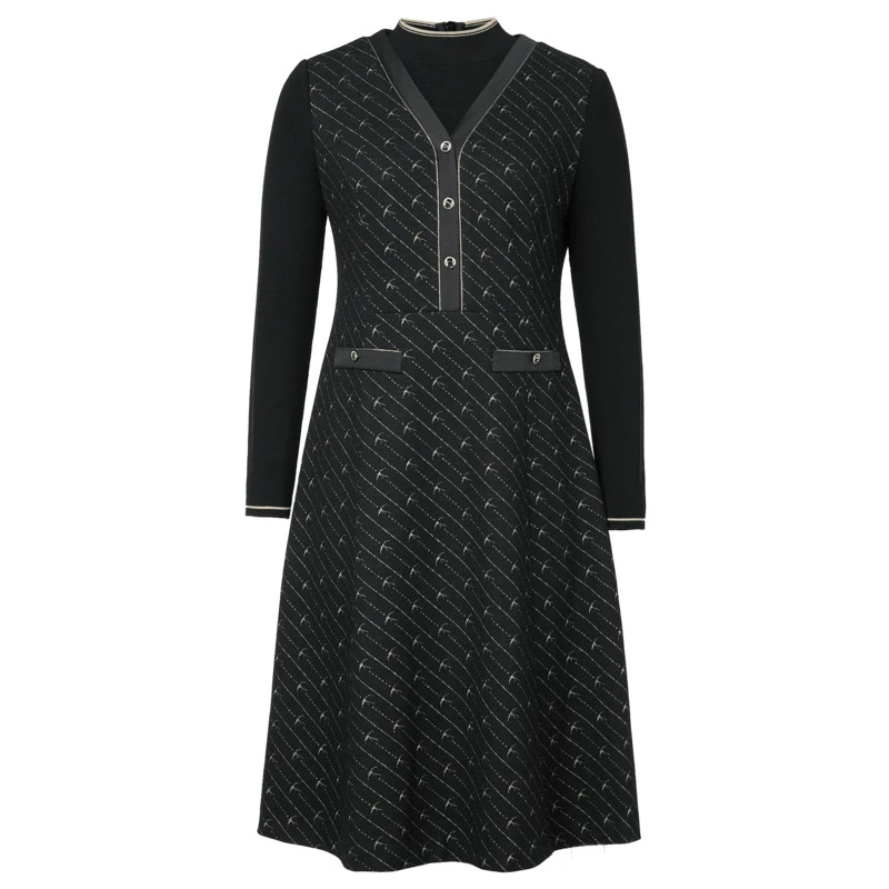 【晨粉专享价】娜尔思轻奢百搭时尚气质绵羊毛连衣裙NF08082W0