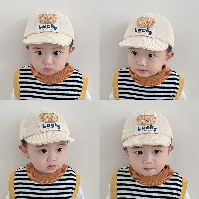 婴儿帽子春秋季软檐韩版字母男童鸭舌帽防晒遮阳女宝宝幼儿棒球帽