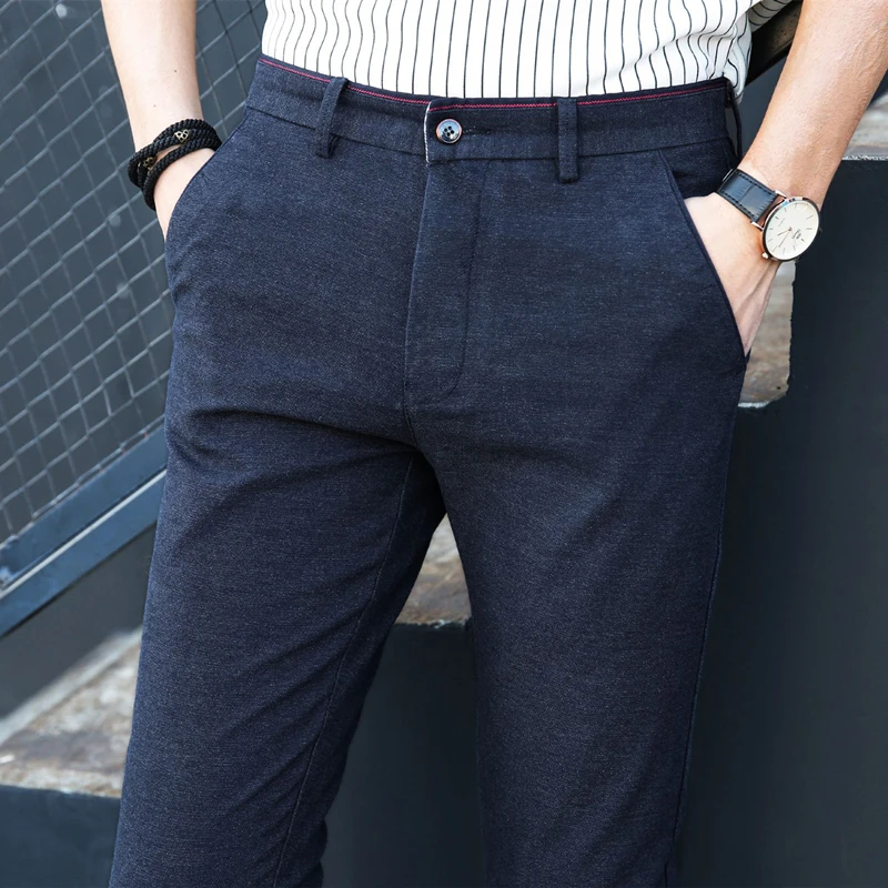 新款2023男士休闲裤宽松直筒秋季裤子男商务百搭高档秋冬加绒长裤