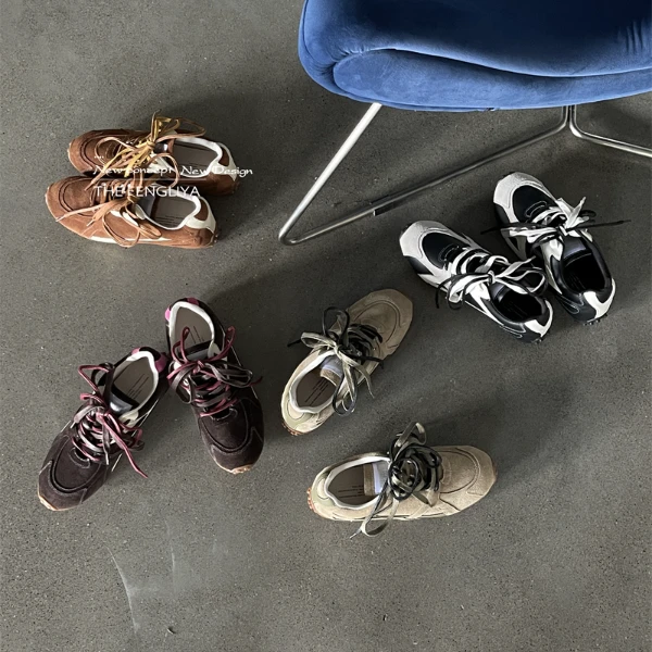 真皮软底磨砂皮德训鞋小个子2024秋冬新款软底秋冬时尚运动休闲鞋