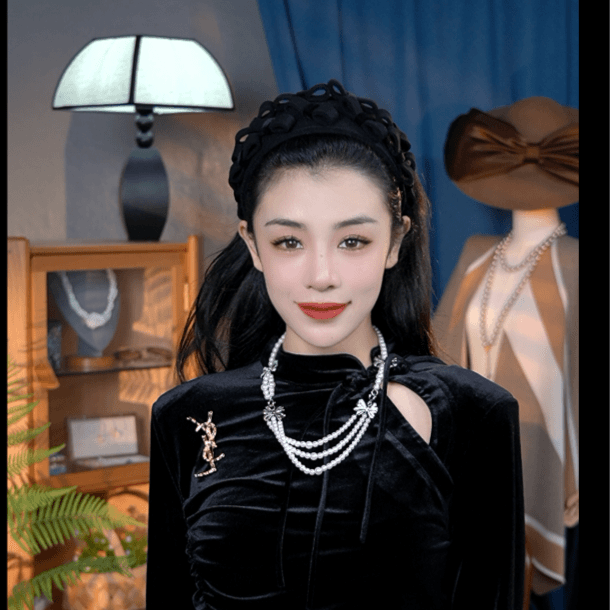 QIULI  发饰小香风宽版羊毛发箍 姚姚0701