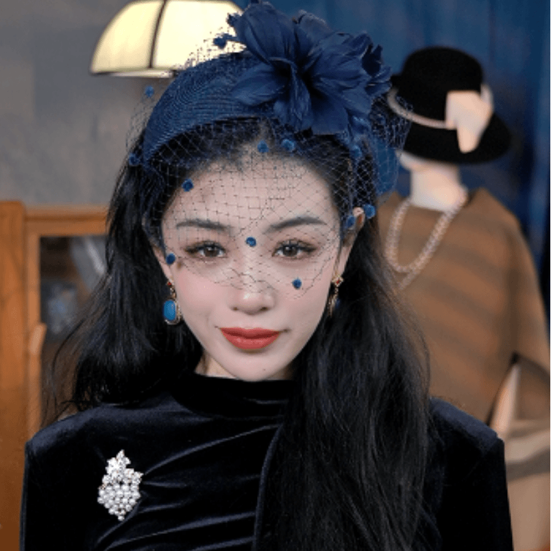 浮夸花花网纱宽发箍 美美136