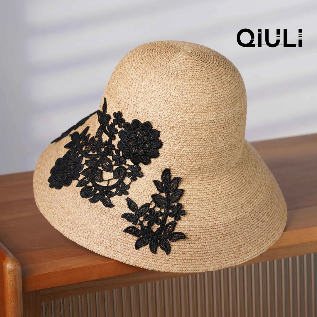 春夏遮阳花花图样时尚百搭防晒大檐渔夫帽 1d1681