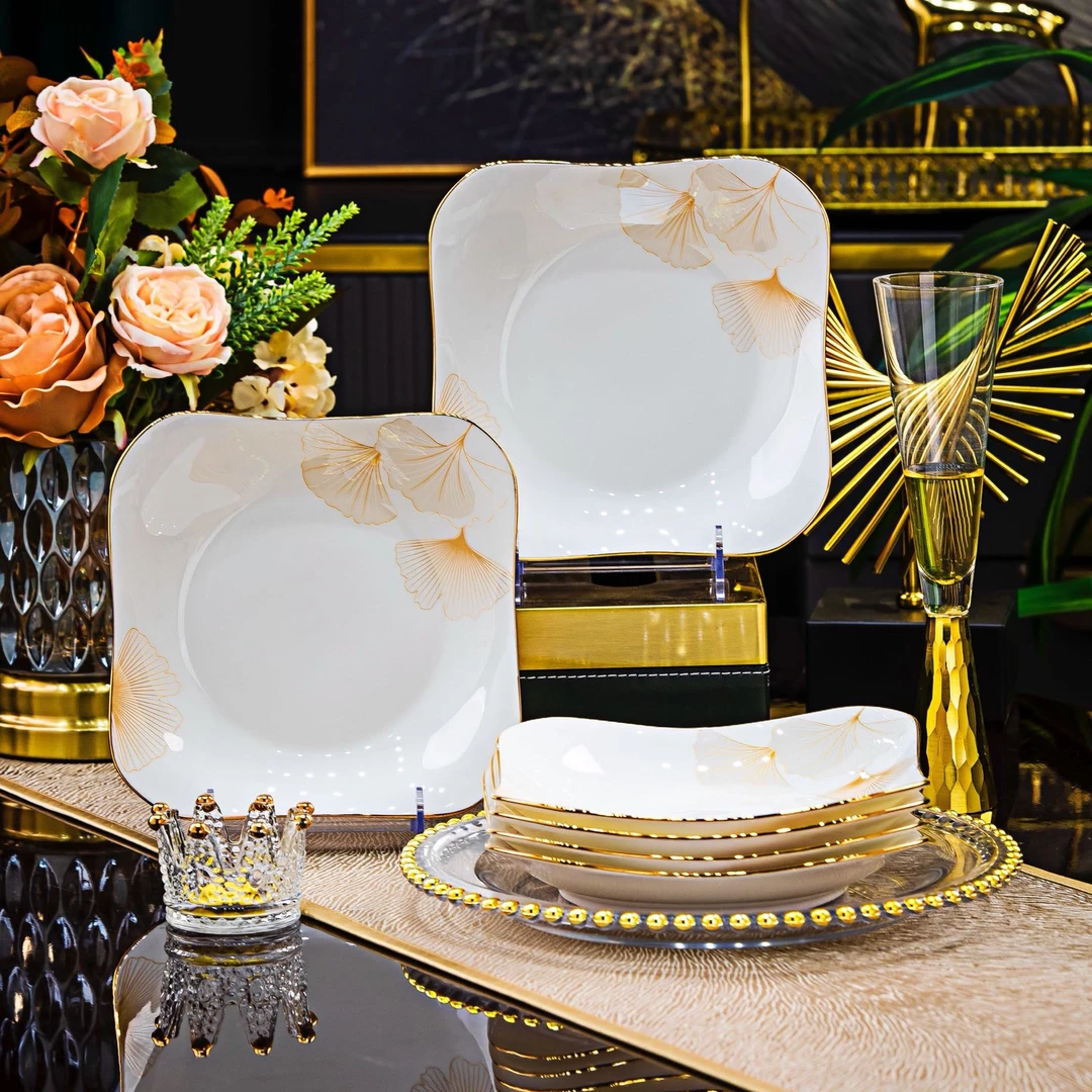 【幸福时光8.5如意方盘】景德镇方盘盘子加家用手景德镇碗盘餐具