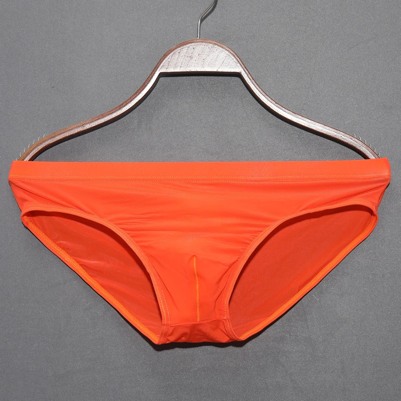 夏季运动冰凉红色三角裤男士透气薄无痕青年低腰男士三角内裤纯色