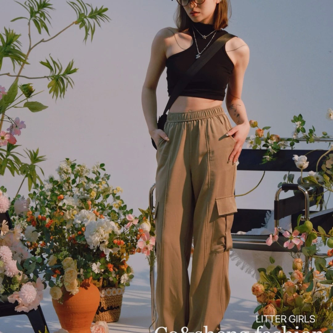 CO&SHENG重生155cm小个子2023春季女装质感显瘦工装裤宽松0219