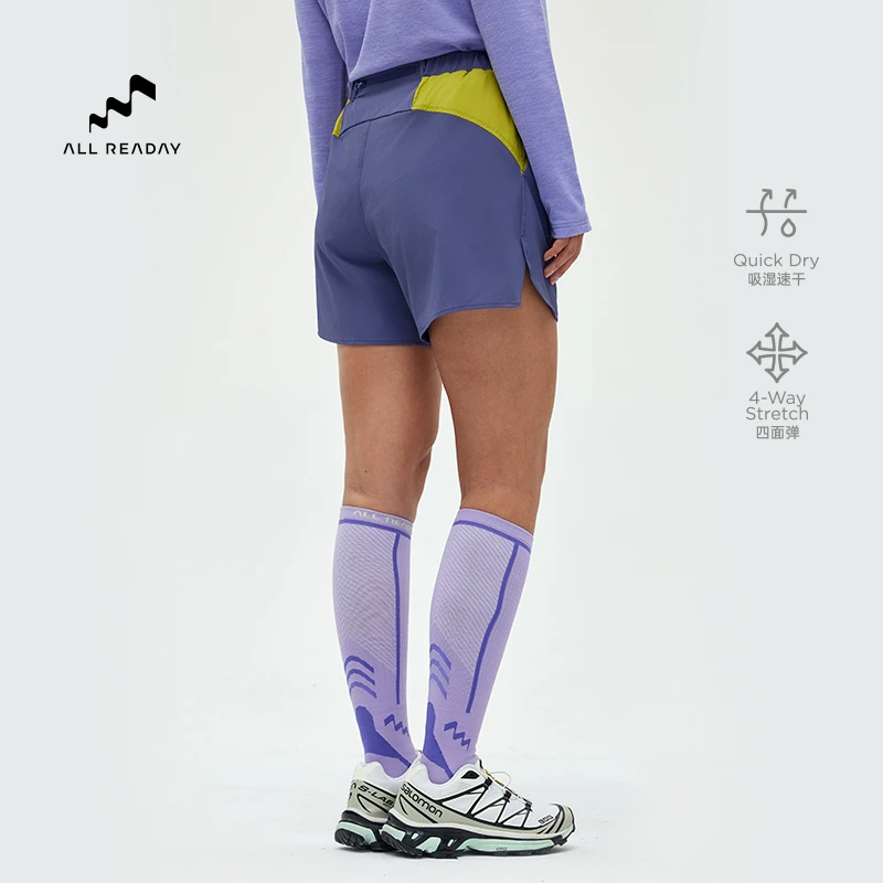 AllReaday新奇天速干梭织运动短裤女城市户外跑步健身新款夏季