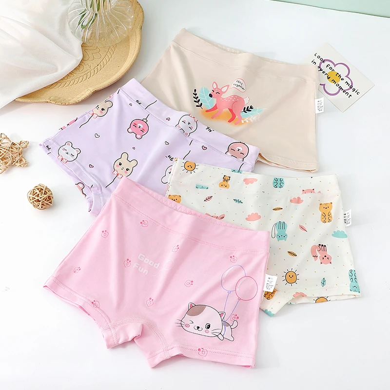 叮当猫莫代尔柔软卡通女童内裤儿童平角裤女孩子小中大童四角底裤