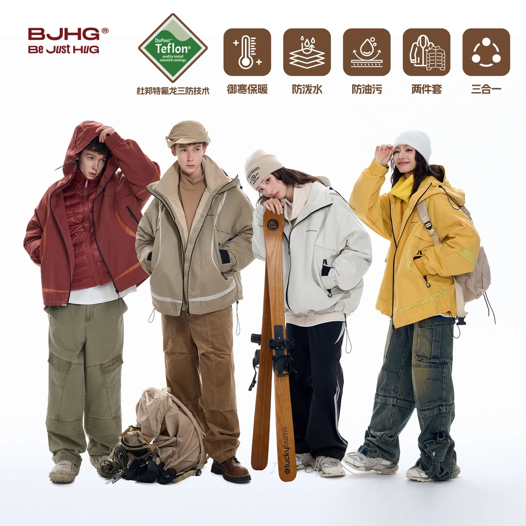 BJHG不计后果杜邦三防三合一羽绒服外套男款秋冬山系户外冲锋上衣