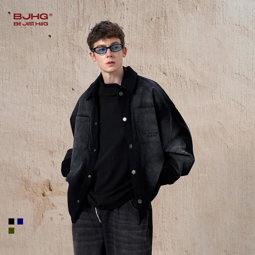 【专属】BJHG复古街头灯芯绒衬衫男女同款秋美式休闲水洗宽松外套