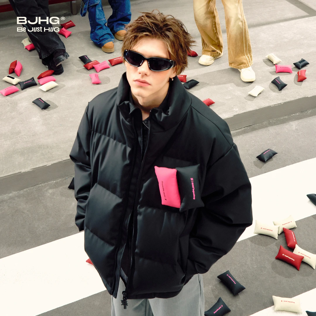 【专属】BJHG贴贴羽绒服男冬季潮牌短款情侣装白鸭绒羽绒外套女