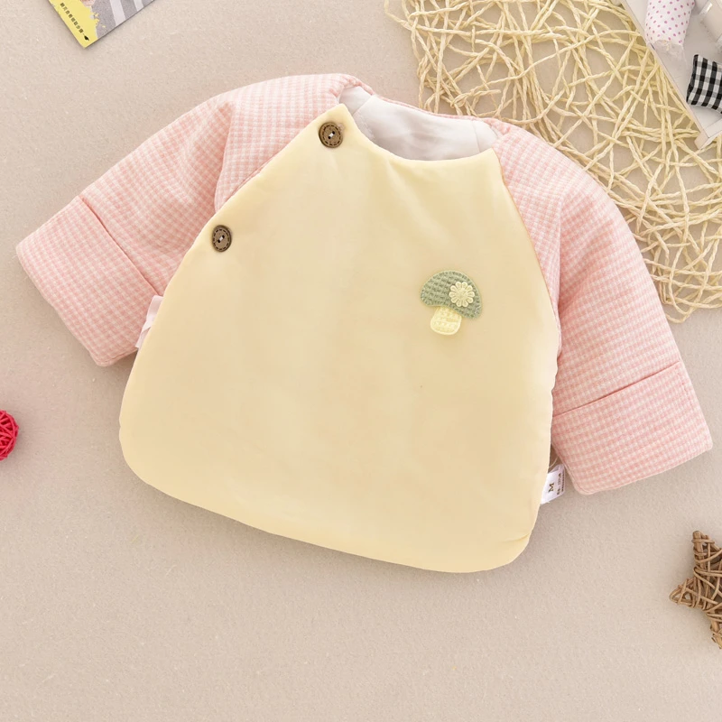 新生儿衣服春秋无骨和尚服初生儿婴儿挖背上衣冬季保暖半背棉上衣