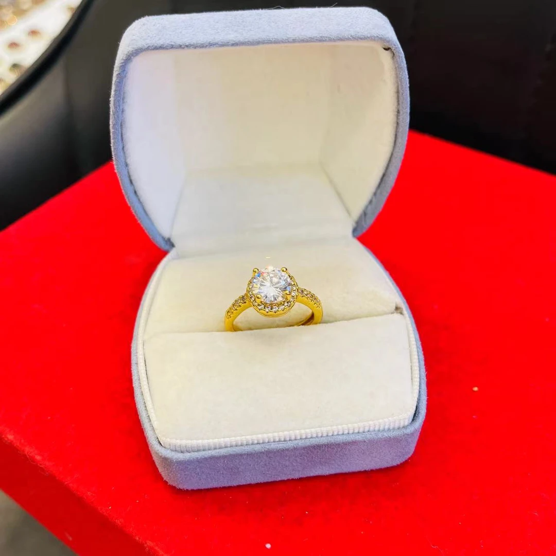 铜合金戒指 2020号新款高级感个性戒指时尚婚戒饰品金色素圈戒指