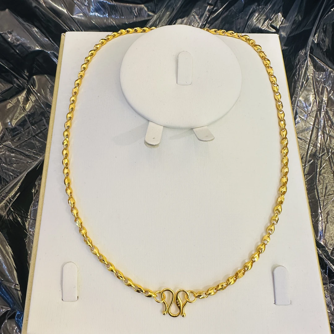 铜合金项链 新款时尚手工个性项链1536号50سانتا金色链条金色长