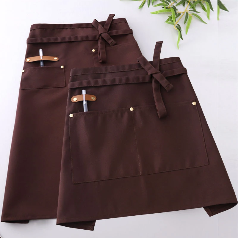 半截帆布围裙厨房家用防污做饭防脏大人餐饮奶茶店专用半身工作服