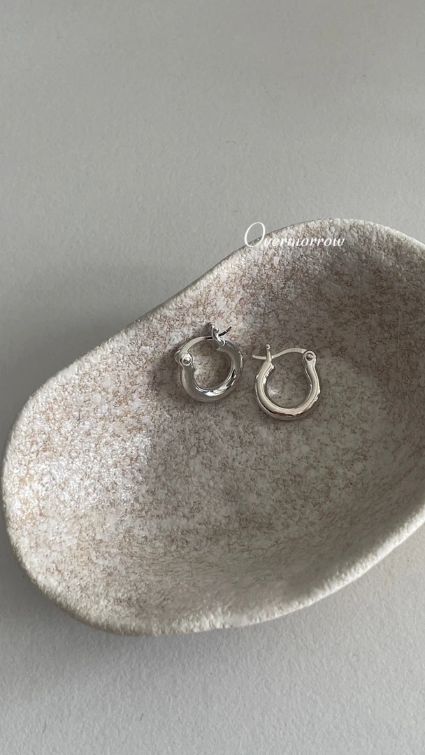 925银耳饰 花朵耳扣 通体银12mm 8851