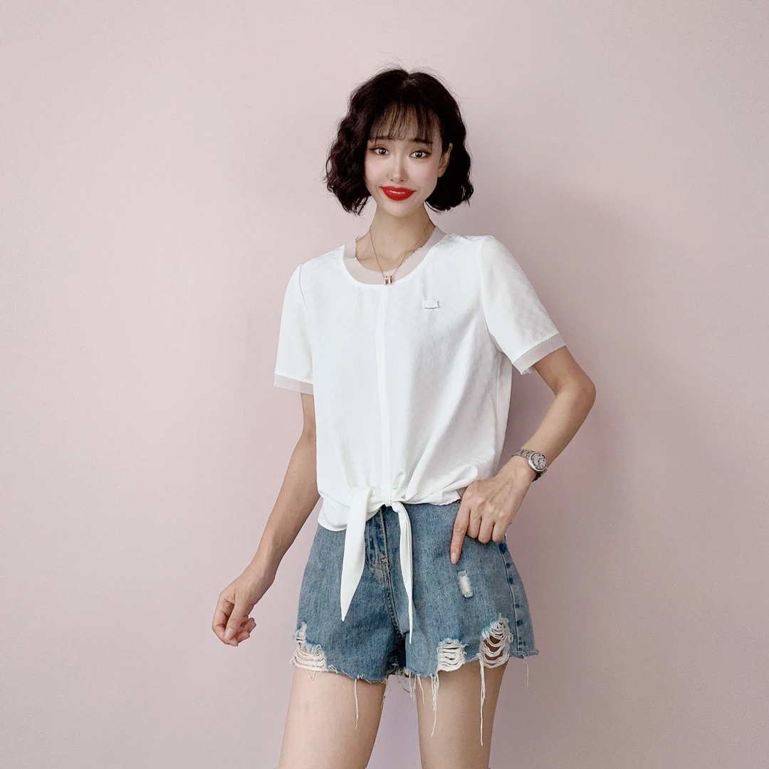【断码清仓】S594夏季休闲时尚百搭纯色圆领小衫AT
