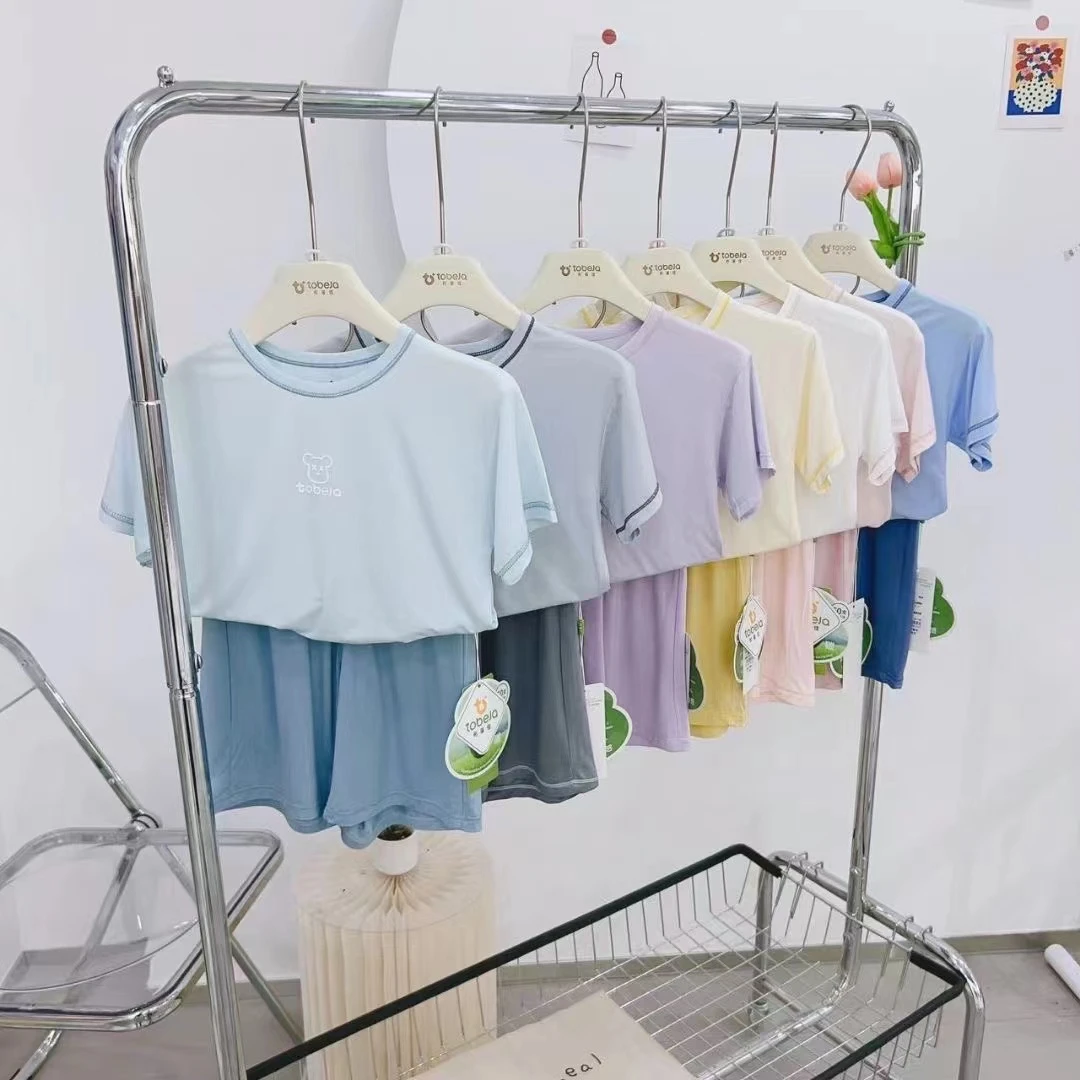 彤蓓佳.50支优可丝净色宽松版短袖五分裤套装家居服【100-120码】