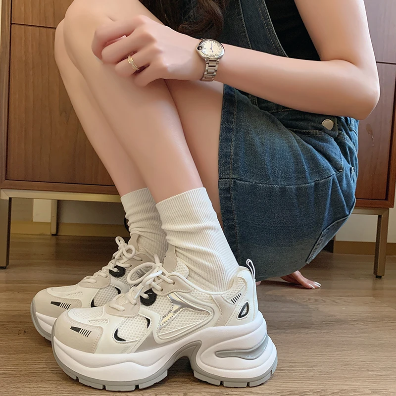 韩都衣舍2024老爹鞋女鞋新款时尚百搭舒适户外运动增高鞋6236116