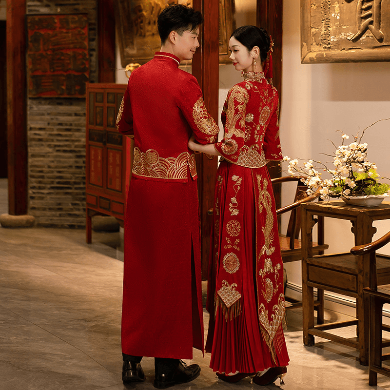 qq秀禾服2023新款结婚新娘装小个子礼服中式嫁衣显瘦大码敬酒服冬