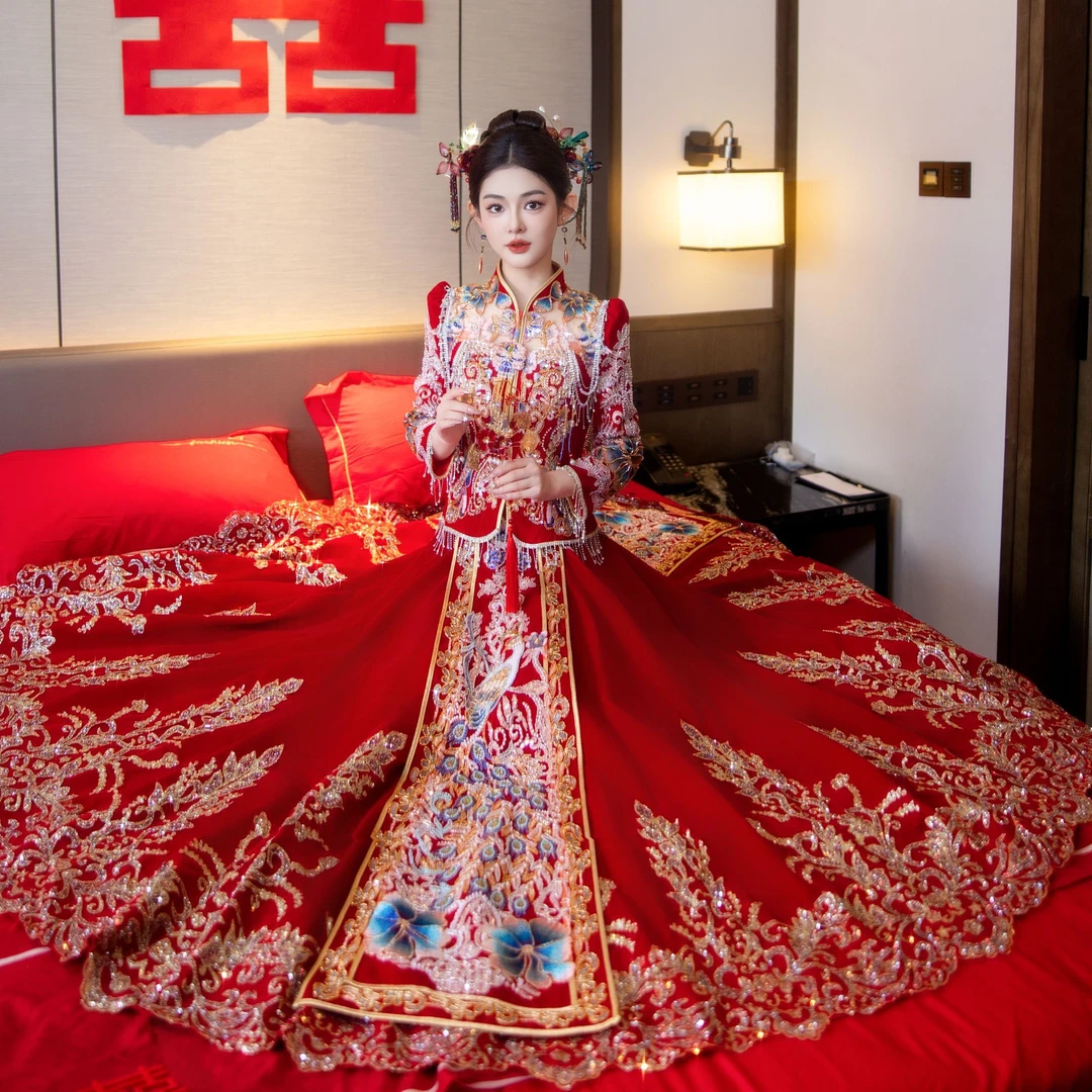 秀禾服婚礼2025新款新娘结婚嫁衣中式敬酒服秀和婚服出阁服装秀禾