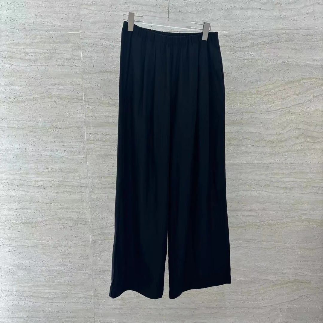 XIMTUU秋季新款阔腿裤宽松洋气显瘦百搭松紧腰女款长裤(D2408237)