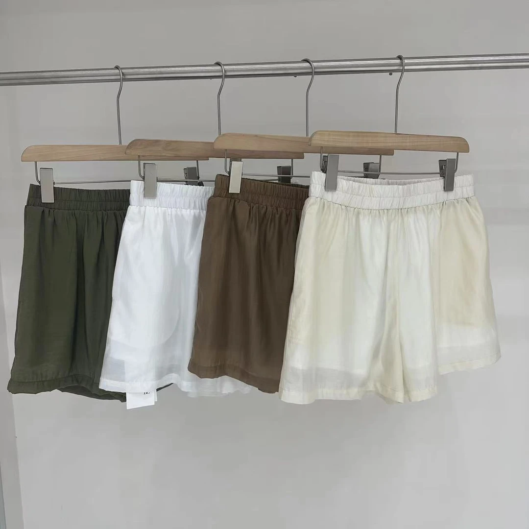 Dcolor新款显瘦气质百搭时尚休闲短裤女简约舒适纯色（D2404043-1）