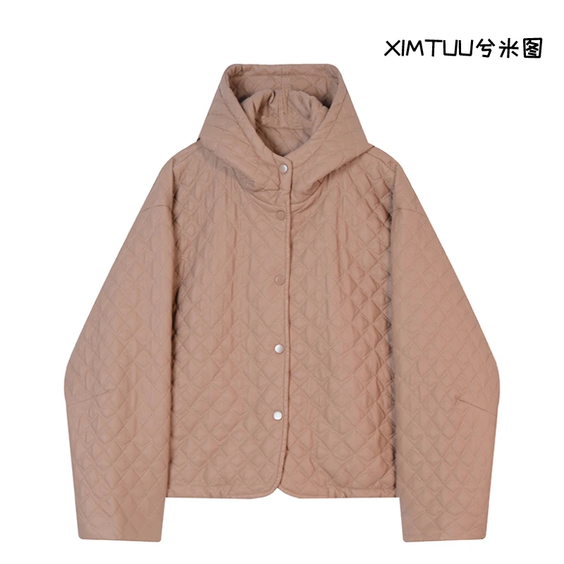 XIMTUU冬季新款连帽棉服百搭显瘦洋气简约D2412491