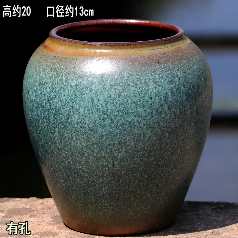 宜兴粗陶罐大号多肉植物陶瓷花盆家用绿植盆景盆肉肉花盆高筒陶盆
