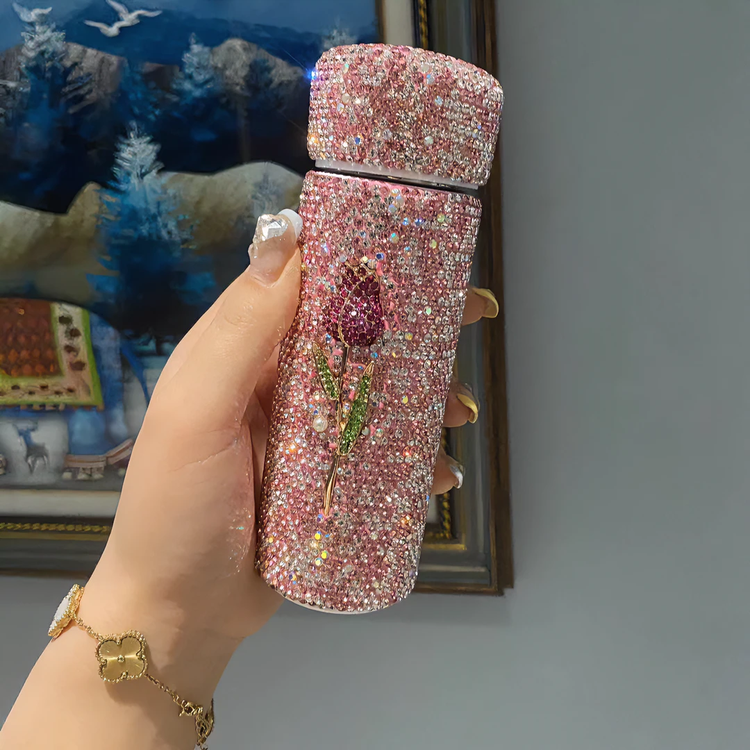A1-150毫升粉色玫瑰一口杯小巧保温杯手工女士精致便携创意
