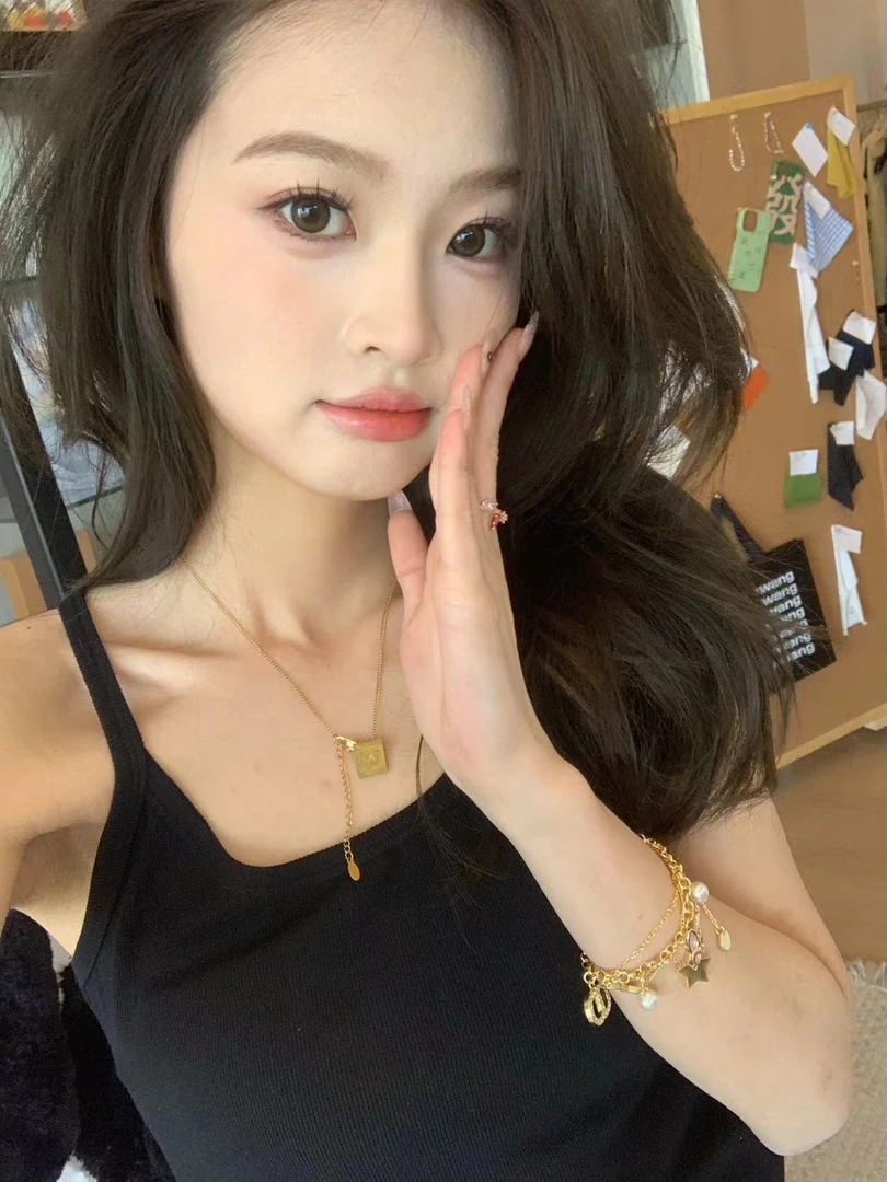 DFER【吊带】女背心打底瑜伽百搭时尚休闲夏季女士纯色无袖简约吊带