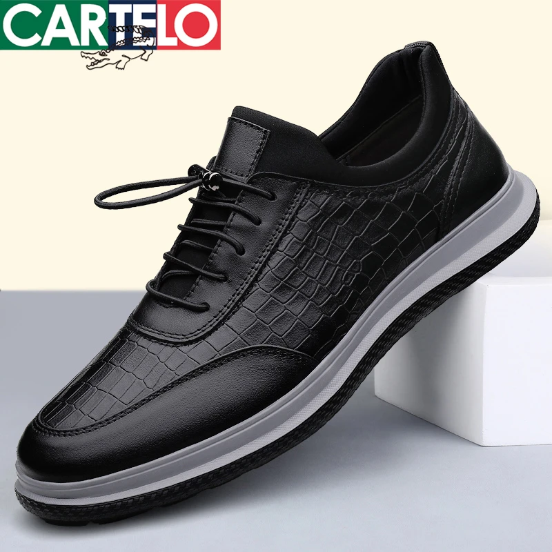 CARTELO/卡帝乐鳄鱼男士皮鞋休闲鞋软底防滑鞋百搭鞋子时尚潮鞋