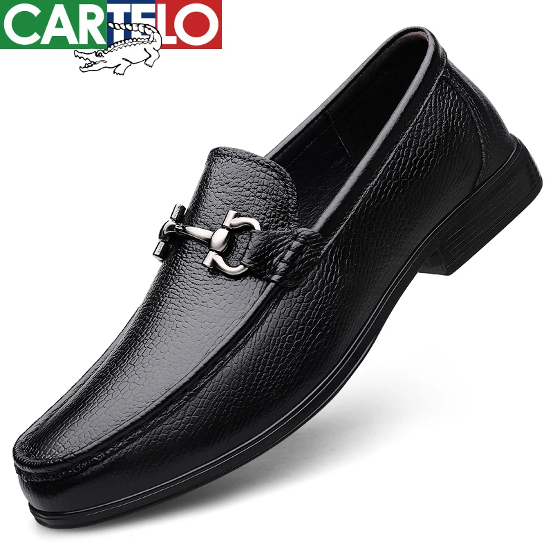 CARTELO/卡帝乐鳄鱼卡帝乐鳄鱼豆豆鞋男休闲皮鞋百搭英伦雕花运动