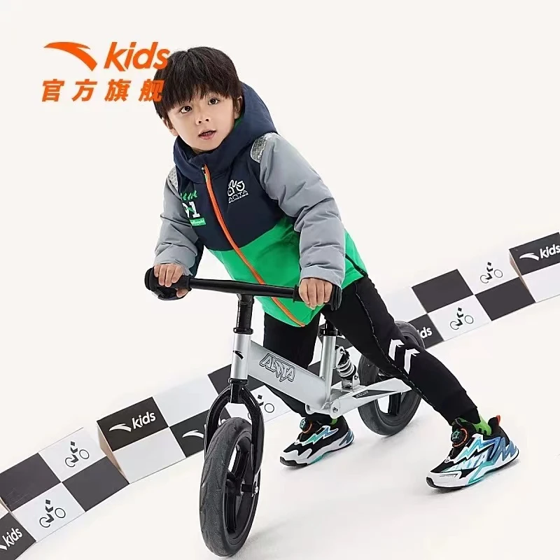 安踏儿童男小童运动羽绒服24冬季新款男童平衡车专业骑行服9917