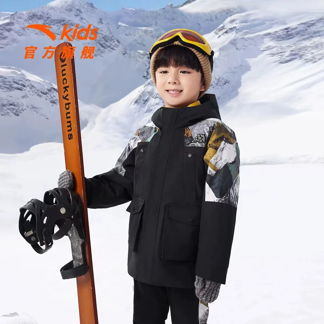 安踏儿童男小童风暴甲两件套轻薄羽绒服外套三合一24年冬新款9613