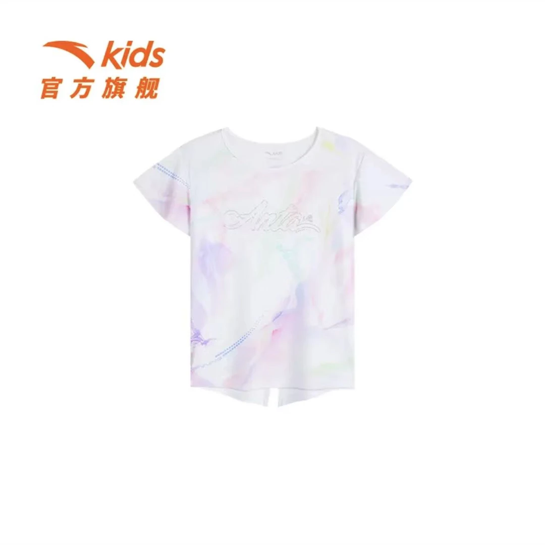 安踏儿童水冷薄荷短袖T恤女童2024年时尚小童速干衣362429102