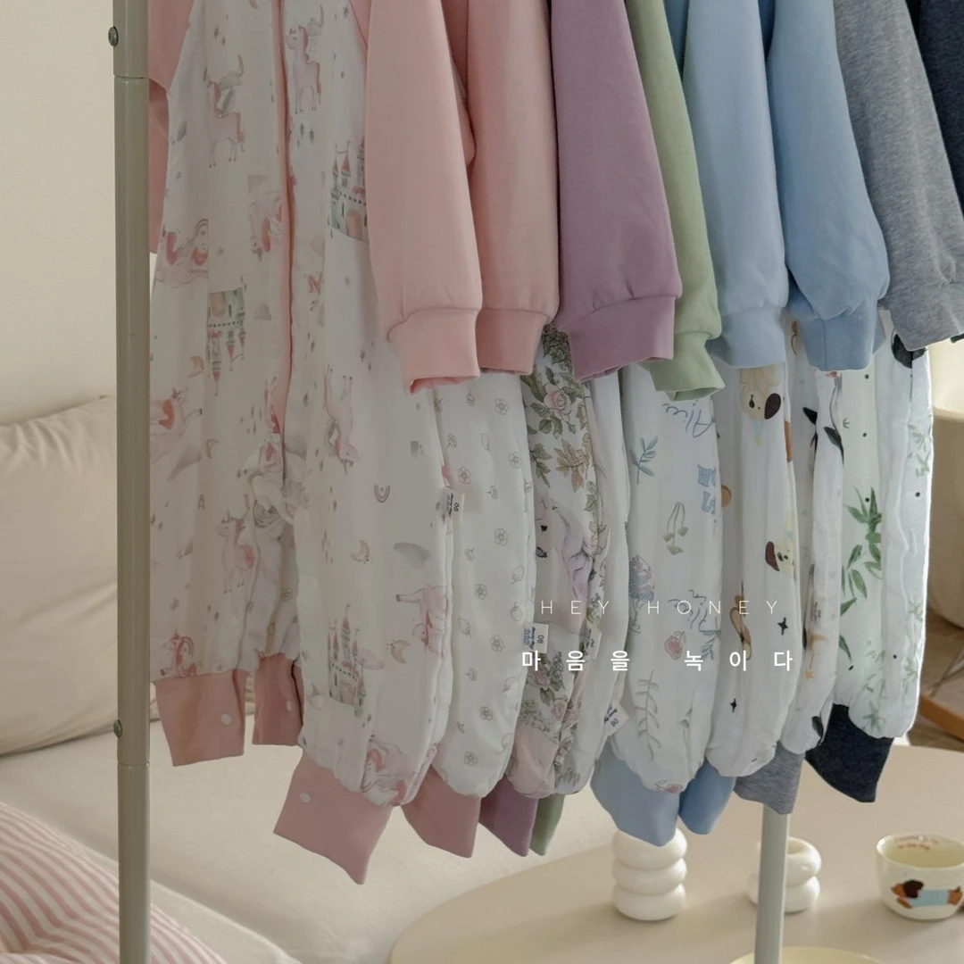 【嘿甜心】儿童春秋放踢被子连体棉纱睡衣-39515