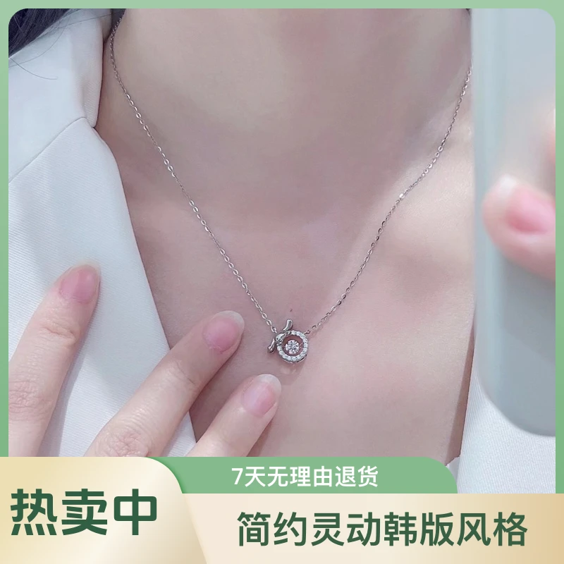 黄色粉色项链白色女红色大耳狗卡通长链挂脖圈圈蓝色长款小众