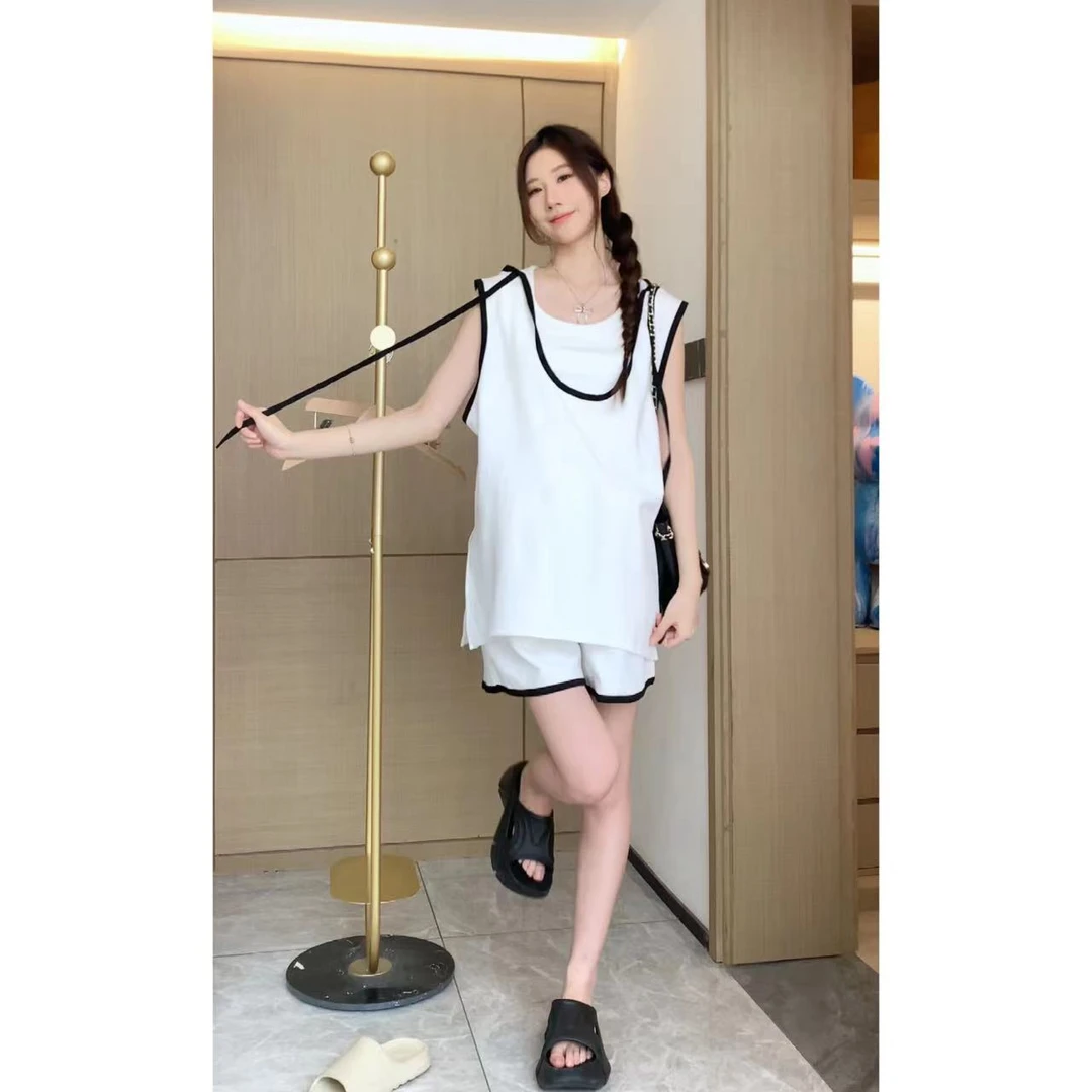 【活力女孩】ZM穿搭&自制孕妇韩系慵懒风运动穿搭无袖背心搭配短裤