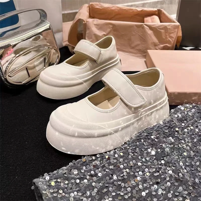 赵露思同款玛丽珍厚底魔术贴休闲一字带舒适百搭大头娃娃女鞋单鞋