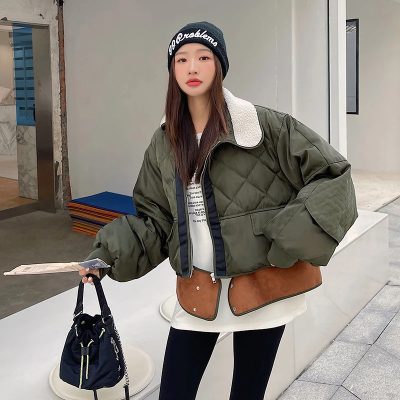 491-500韩版拼接ins时尚秋冬棉服外套（非主图款   请勿私自拍下）