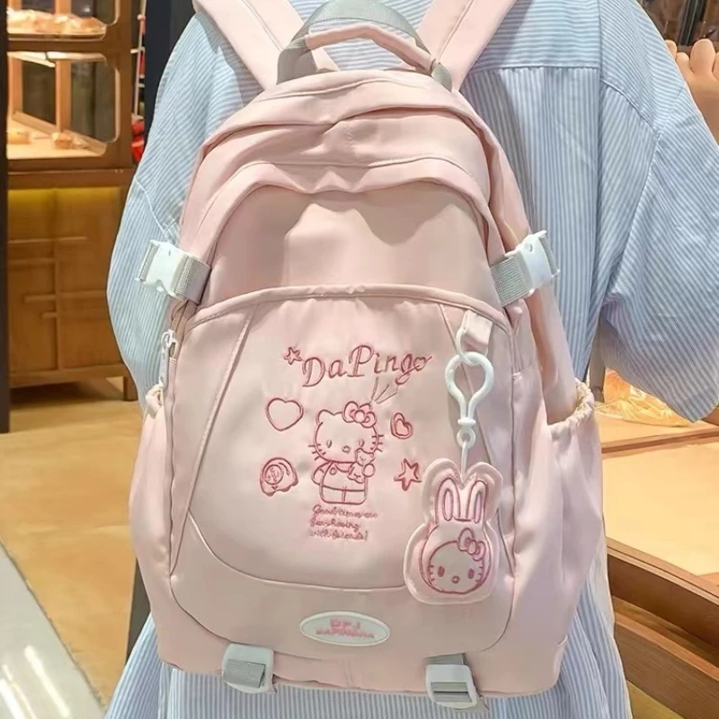 清新学院风双肩包女小学生初中高中大学生上课书包简约大容量背包