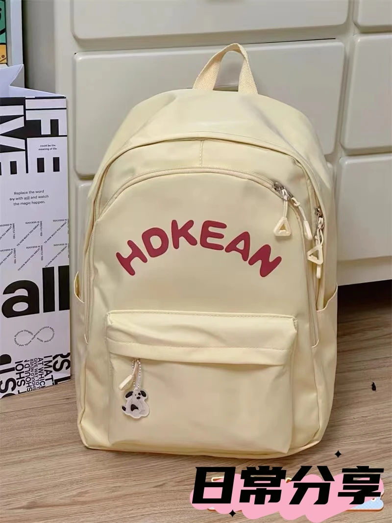 女大学生时尚简约书包日系初中高中百搭书包上课书包韩版旅游背包