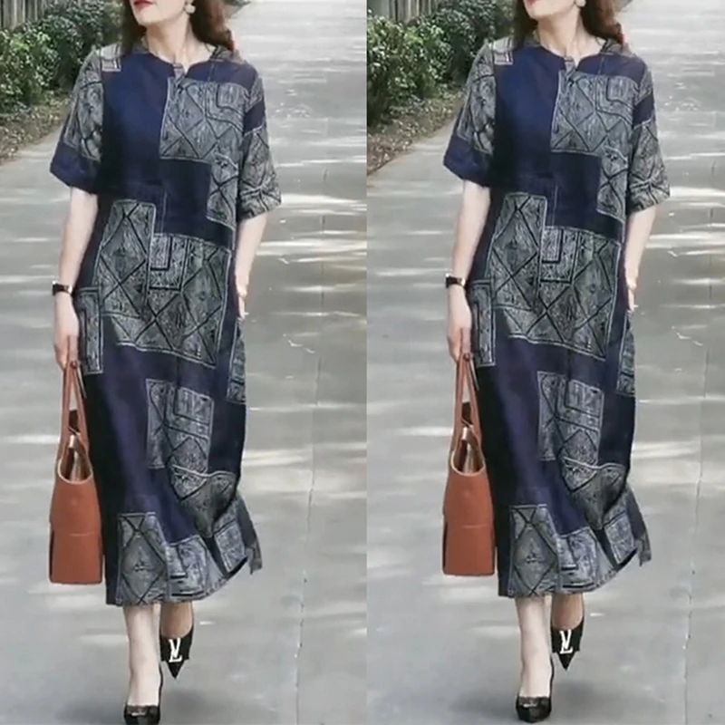 时尚网红女亚麻气质高端女装夏装套装2025新款连衣裙夏季女夏款