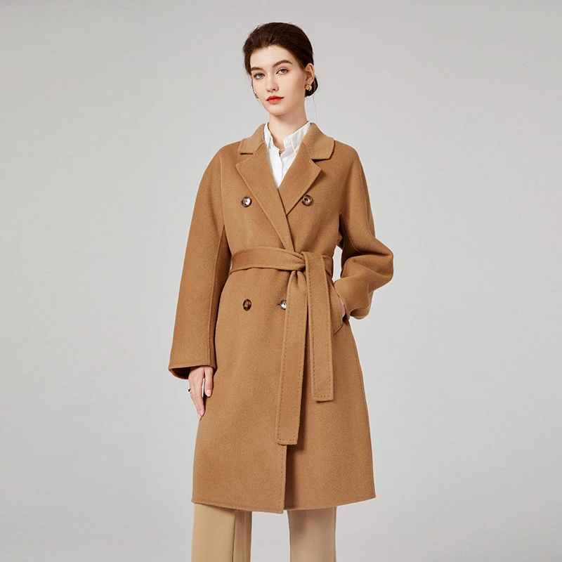 全羊毛双面呢羊绒大衣女100纯羊毛双面羊毛大衣2025新款外套