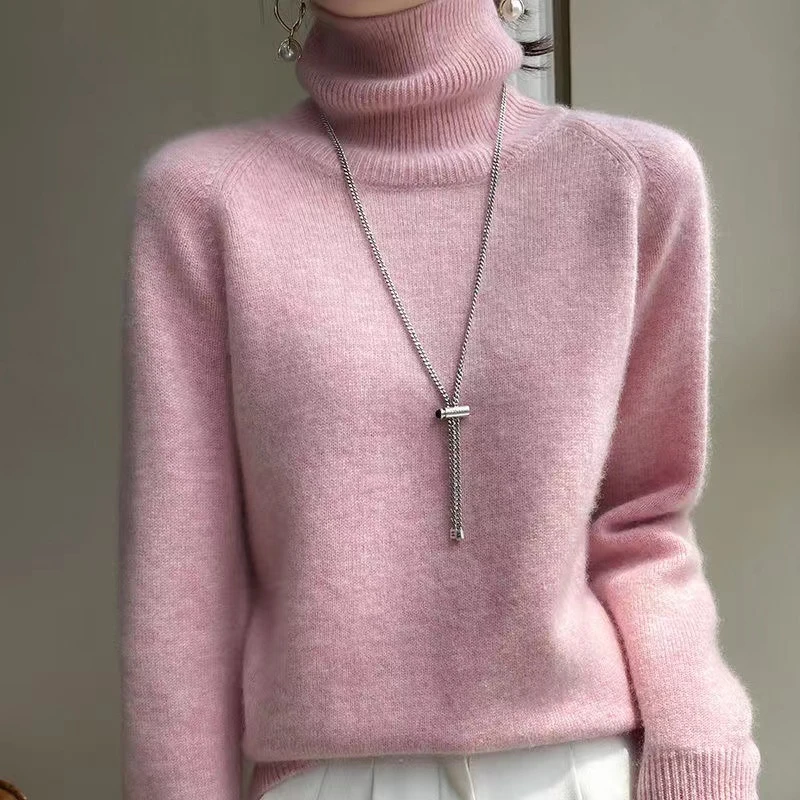 2024秋冬新款羊绒衫女高领加厚毛衣内搭保暖针织打底衫秋冬女装